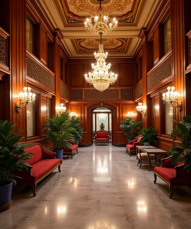 Historische Ansicht der prachtvollen Lobby des Hotel Bellevue Palace